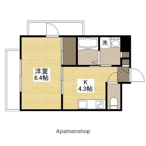 ラパーズタカタ(1K/3階)の間取り写真