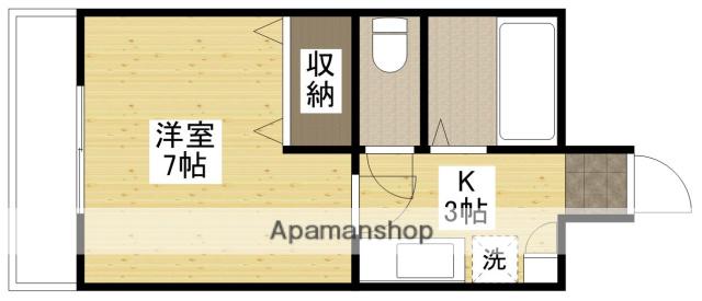 カーサ青崎Ⅰ(1K/2階)の間取り写真