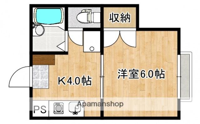 ハピネスK(1K/1階)の間取り写真