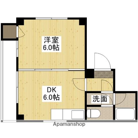 平岡ファミリービル十日市(1DK/3階)の間取り写真
