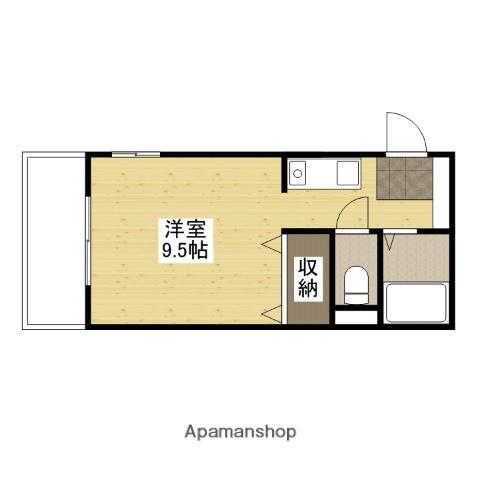 キューブ翠(ワンルーム/2階)の間取り写真