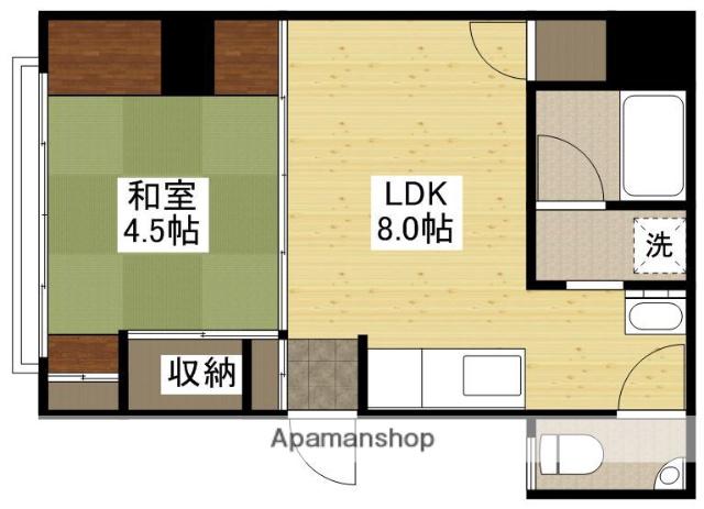 エターナル皆実(1LDK/2階)の間取り写真
