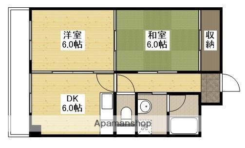アーバンハイムⅡ(2DK/3階)の間取り写真