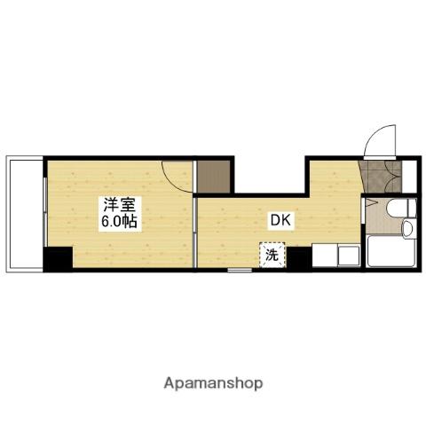 中高下ビル(1DK/5階)の間取り写真