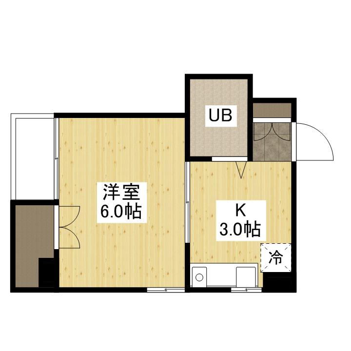 愛宕ビル(1K/3階)の間取り写真