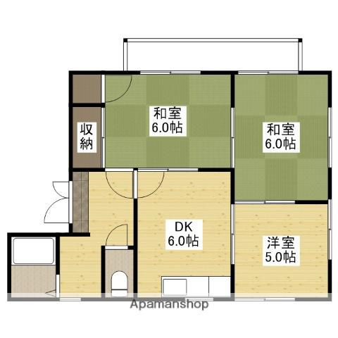 コーポニューバレイ A棟(3DK/1階)の間取り写真