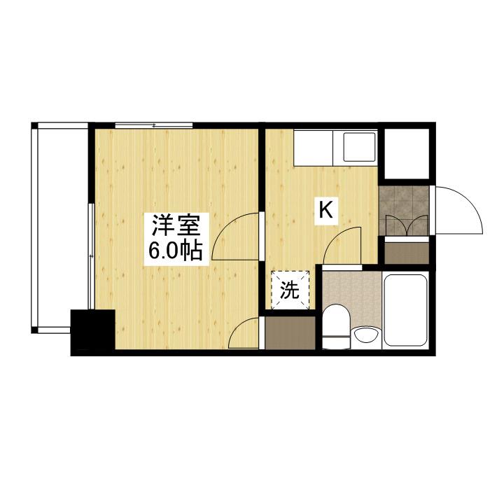 ダイアパレス比治山パークサイド(1K/5階)の間取り写真