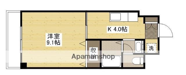 グランヴェルジェ中須Ⅱ(1K/11階)の間取り写真