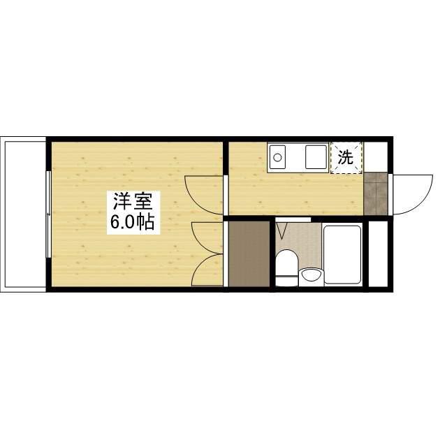 パステルクボ15(1K/6階)の間取り写真