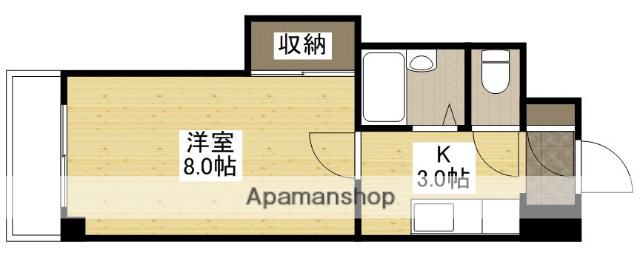 ひつじビル(1K/4階)の間取り写真