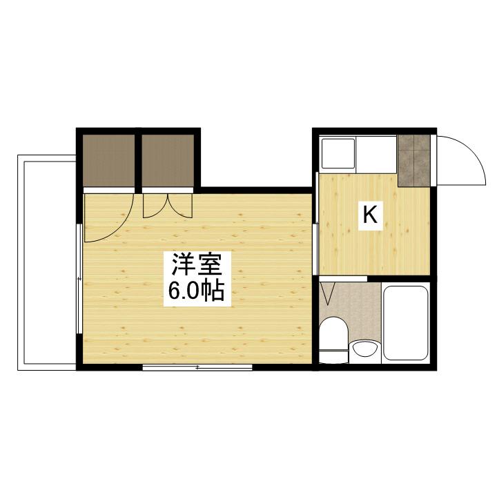 カトウビル(1K/3階)の間取り写真