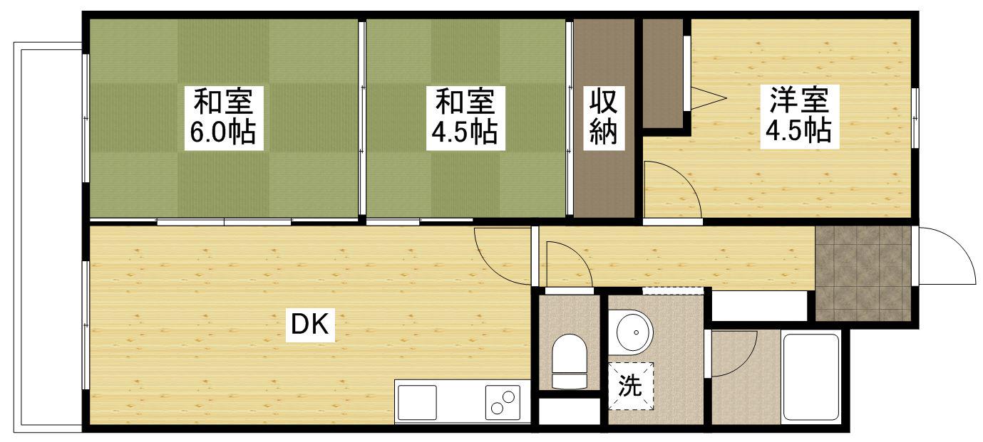 エム・ケイビル(3DK/4階)の間取り写真