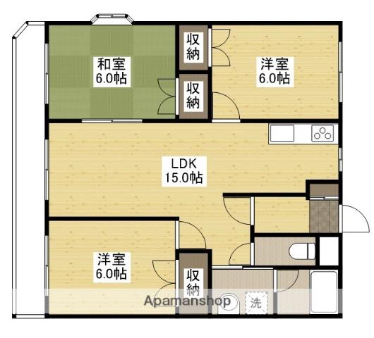 グローバルハイツ(3LDK/1階)の間取り写真