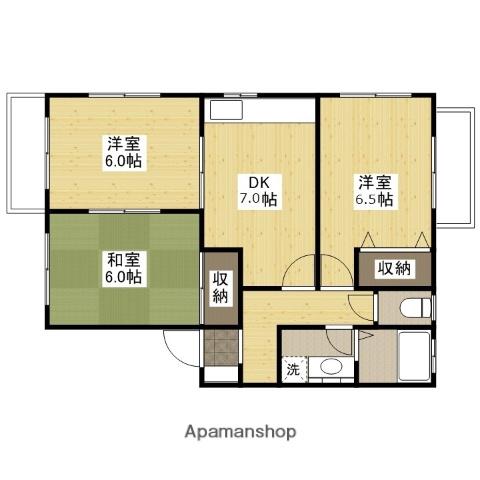 イトウハイム(3DK/2階)の間取り写真