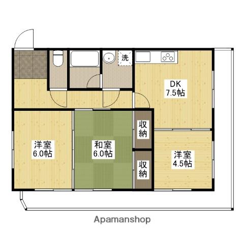 プログレス利松(3DK/3階)の間取り写真