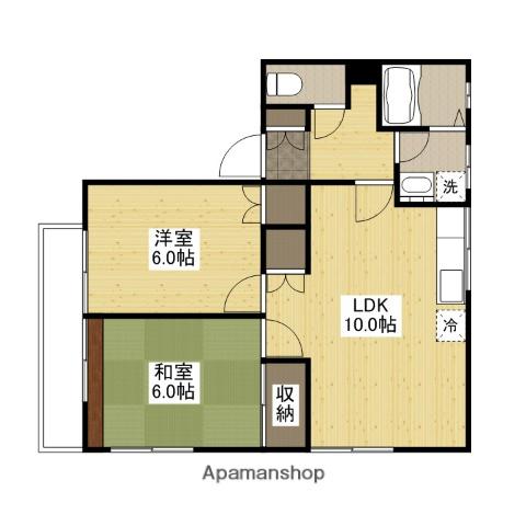 フレグランス笹口 C(2LDK/1階)の間取り写真