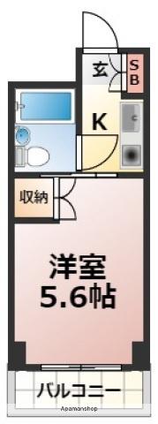 ヤスダ第二ビル(1K/2階)の間取り写真