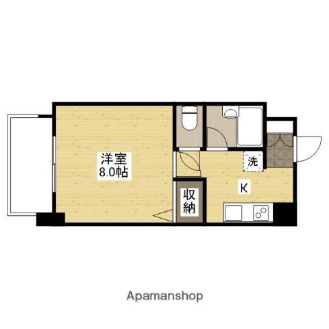 アヴァンセ中筋Ⅱ(1K/2階)の間取り写真