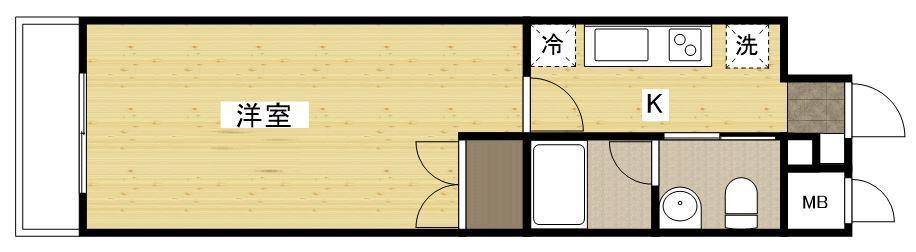 ウイング稲荷町(1K/7階)の間取り写真