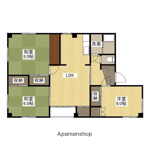 原田ビル(3LDK/3階)の間取り写真