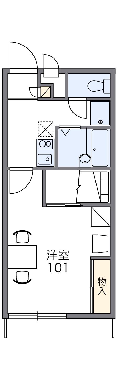 レオパレスフィオーレ(1K/1階)の間取り写真