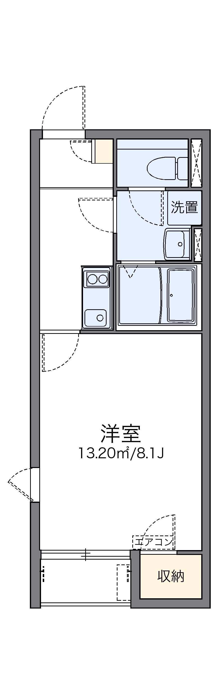 レオネクストNISHIDA(1K/1階)の間取り写真