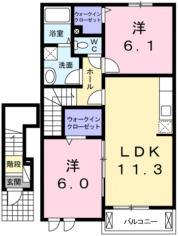 プリザーブ(2LDK/2階)の間取り写真