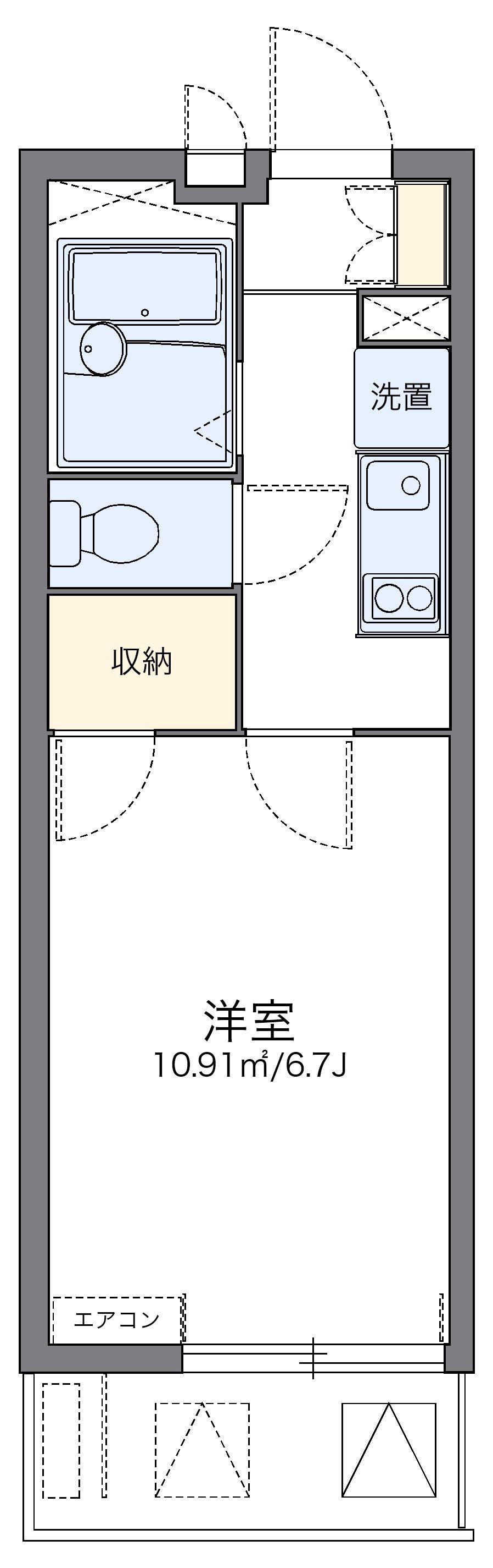 レオパレスコモディタ(1K/2階)の間取り写真
