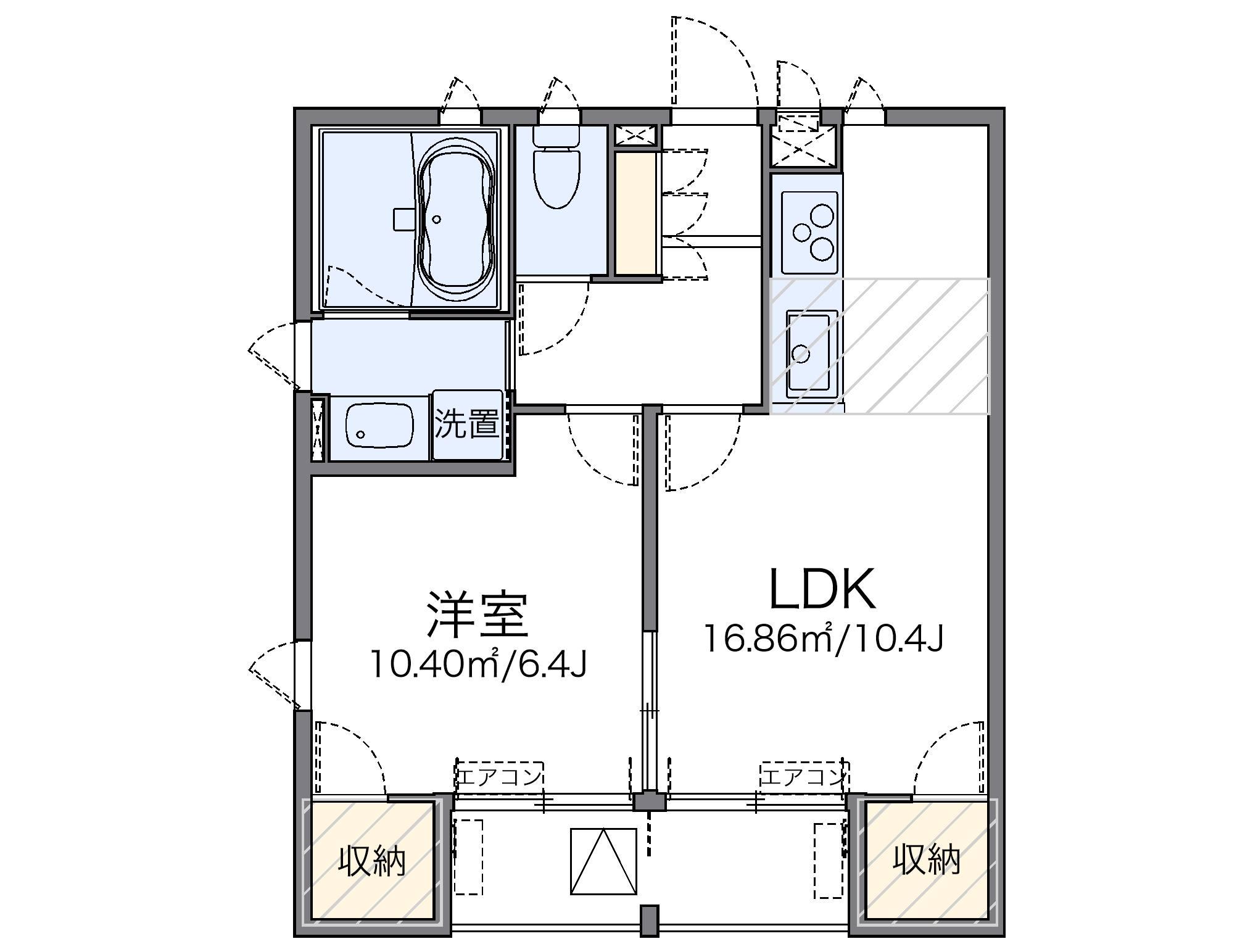 レオネクストグリーンハウス江波(1LDK/3階)の間取り写真