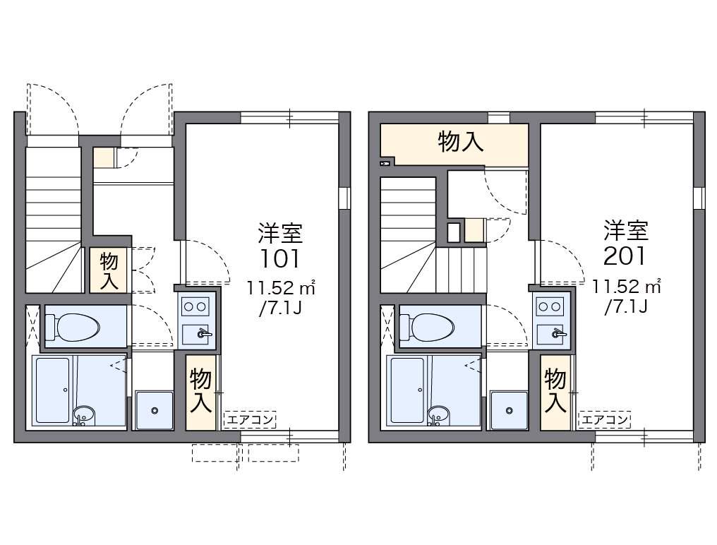 レオネクストマールフ(1K/2階)の間取り写真