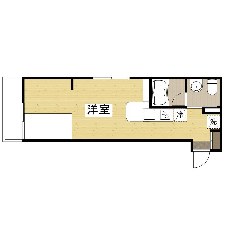 リヴィエール戸坂Ⅱ(ワンルーム/3階)の間取り写真