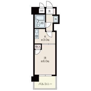 ダイアパレス舟入幸町(1DK/10階)の間取り写真