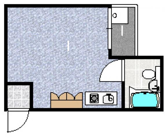 グランデ芦屋(ワンルーム/2階)の間取り写真