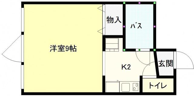 エスティーム皆実町(1K/4階)の間取り写真