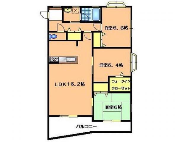 VERDURE川内(3LDK/3階)の間取り写真