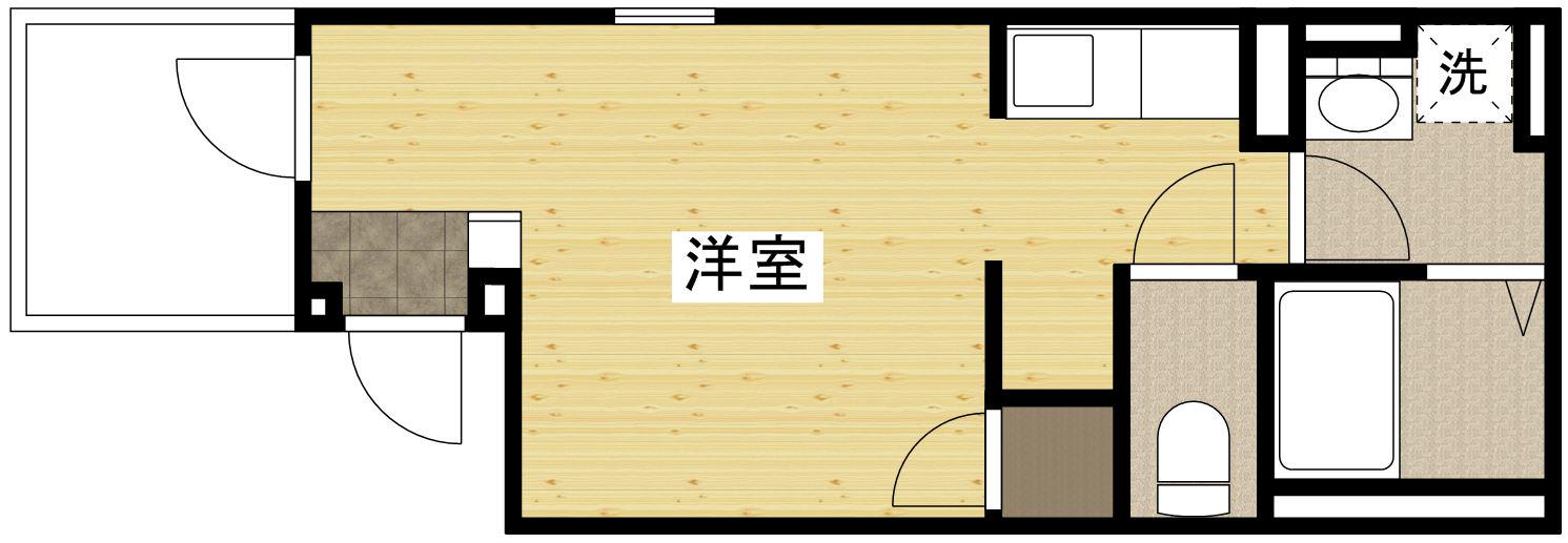 クレイノYUI(ワンルーム/3階)の間取り写真