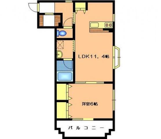 GREENSTREET壱番館(1LDK/1階)の間取り写真