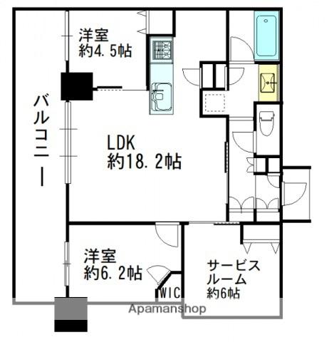 グランクロスタワー広島(2SLDK/21階)の間取り写真