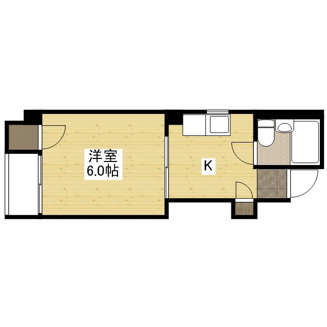 コーポラス寺町(1K/5階)の間取り写真