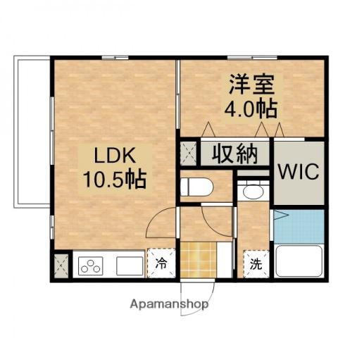 アリエッタ下温品(1LDK/2階)の間取り写真