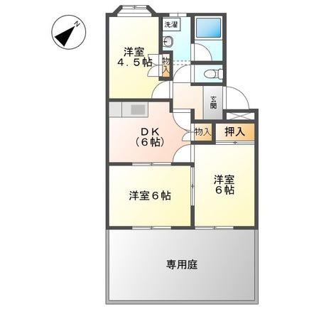コンフォール東野Ⅱ番館(3DK/1階)の間取り写真
