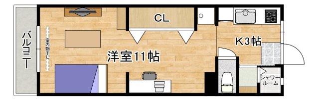 原ビル(ワンルーム/3階)の間取り写真