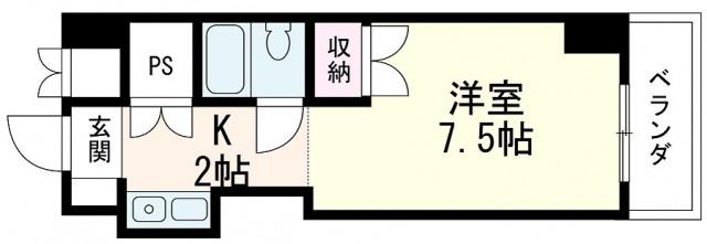 GRADO可部(1K/3階)の間取り写真