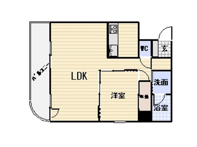 ファミール十日市(1LDK/6階)の間取り写真