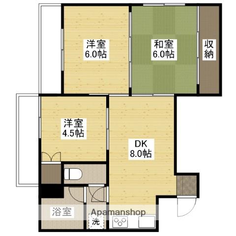 マスダビル(3DK/4階)の間取り写真