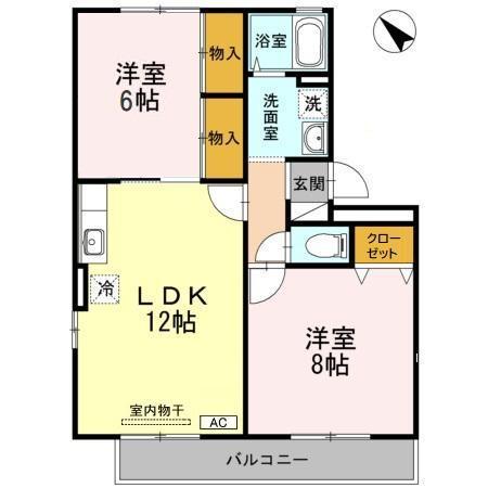 パストラール今村(2LDK/1階)の間取り写真