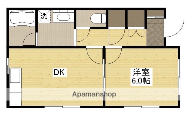 板藤己斐上(1DK)の間取り写真