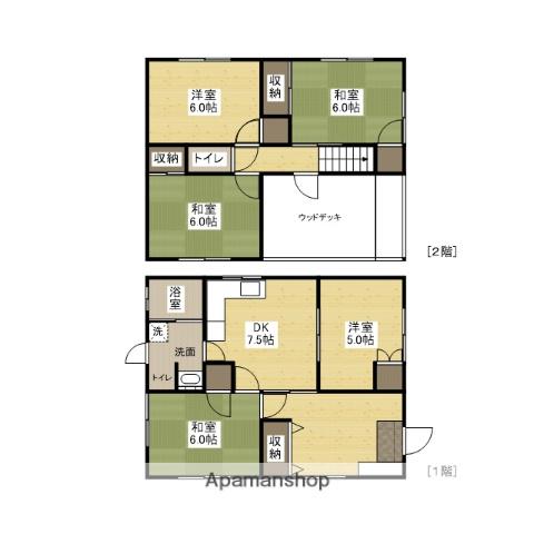 芸備線 安芸矢口駅 徒歩20分 2階建 築47年(5DK)の間取り写真