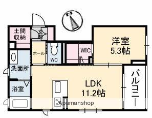 シュエット白島(1LDK/3階)の間取り写真