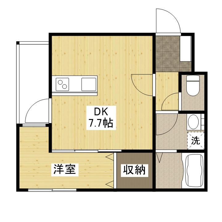 ESPERANZA江波(1DK/3階)の間取り写真